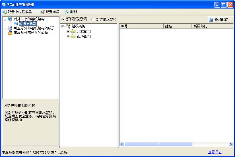 修改对外共享组织架构